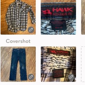 Skateboarder Tonny  Hawk Jeans and flannel .  Cool kid wear